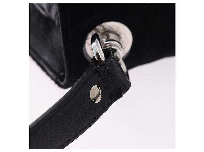 Borsa a Tracolla GUCCI Interlocking G Velluto Nero Argento Auth 193808V - vista 10