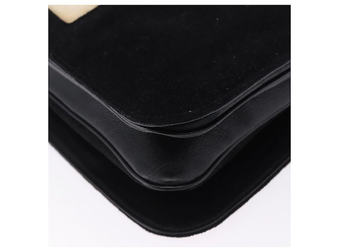 Borsa a Tracolla GUCCI Interlocking G Velluto Nero Argento Auth 193808V - vista 16