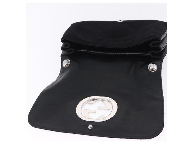 Borsa a Tracolla GUCCI Interlocking G Velluto Nero Argento Auth 193808V - vista 18