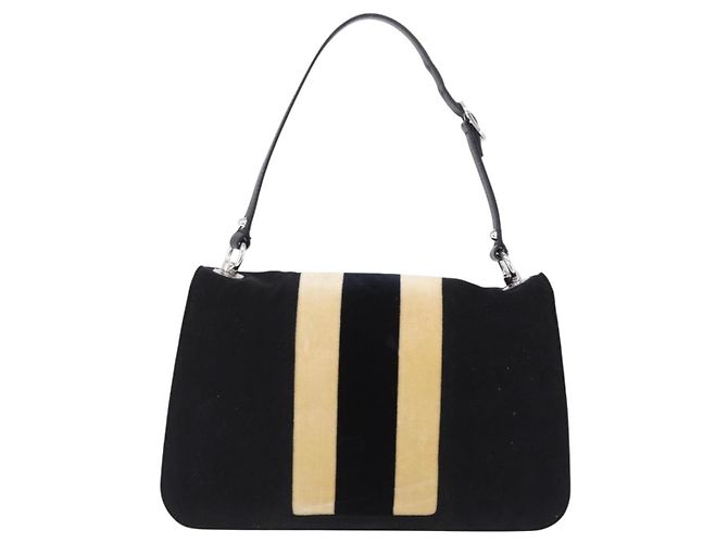 Borsa a Tracolla GUCCI Interlocking G Velluto Nero Argento Auth 193808V - vista 3