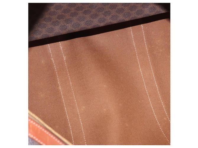 Céline CELINE Macadam Canvas Boston Bag PVC Leder Braun Gold Auth 197668V Golden - Ansicht 20