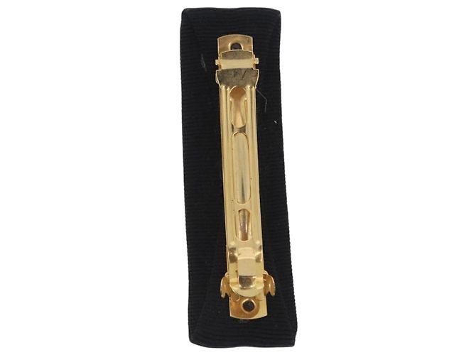 Fermi capelli Salvatore Ferragamo Vala Valletta Canvas Black Gold Auth SW2864 Nero D'oro - vista 3