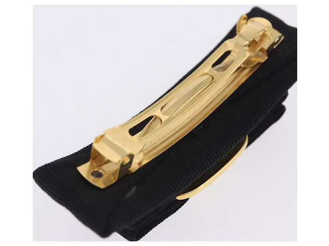 Fermi capelli Salvatore Ferragamo Vala Valletta Canvas Black Gold Auth SW2864 Nero D'oro - vista 6
