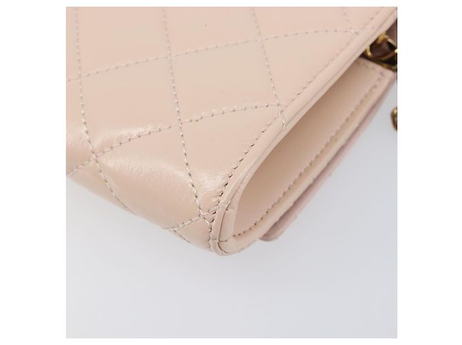 Portafoglio a Spalla con Catena VERSACE Greca Goddess in Pelle Pink Gold Auth 200687V Rosa D'oro - vista 16