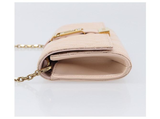 Portafoglio a Spalla con Catena VERSACE Greca Goddess in Pelle Pink Gold Auth 200687V Rosa D'oro - vista 4