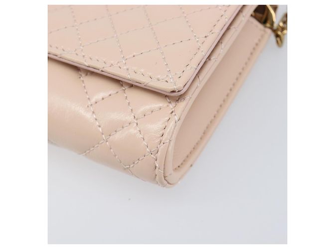 Portafoglio a Spalla con Catena VERSACE Greca Goddess in Pelle Pink Gold Auth 200687V Rosa D'oro - vista 9