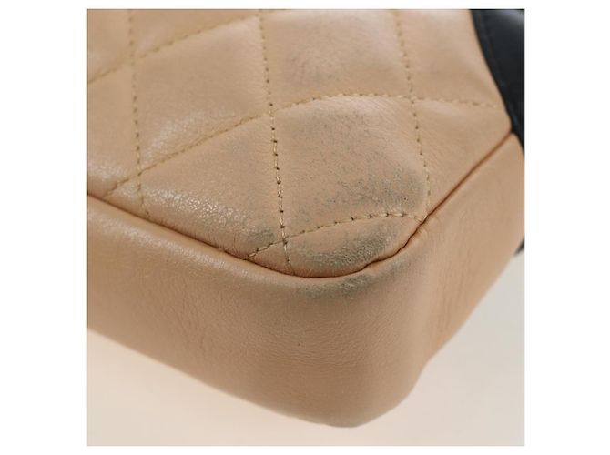 Borsa a tracolla CHANEL Matelasse Cambon Line in pelle Beige Silver CC Auth BA15637 Argento - vista 13