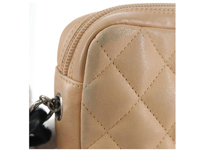 Borsa a tracolla CHANEL Matelasse Cambon Line in pelle Beige Silver CC Auth BA15637 Argento - vista 15