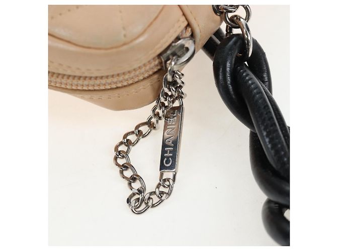 Borsa a tracolla CHANEL Matelasse Cambon Line in pelle Beige Silver CC Auth BA15637 Argento - vista 17