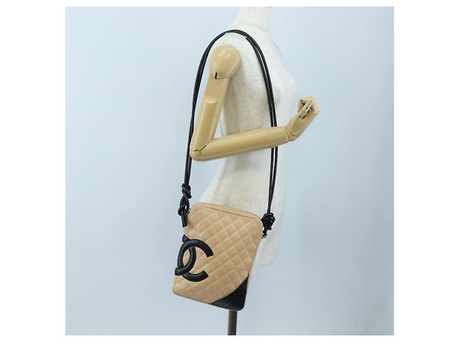 Borsa a tracolla CHANEL Matelasse Cambon Line in pelle Beige Silver CC Auth BA15637 Argento - vista 25