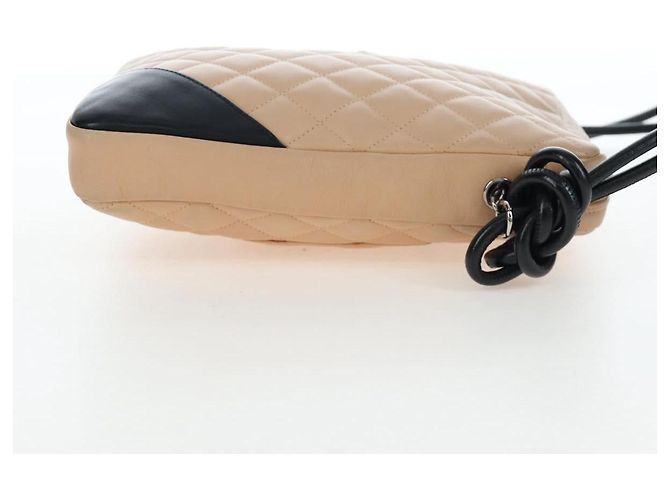 Borsa a tracolla CHANEL Matelasse Cambon Line in pelle Beige Silver CC Auth BA15637 Argento - vista 5