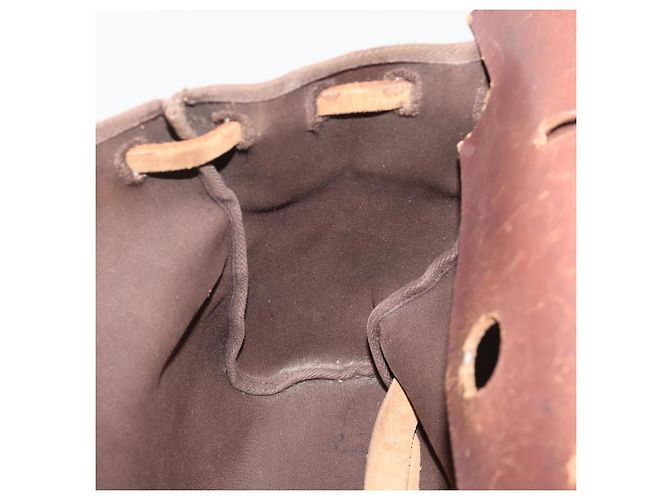 Hermès HERMES Herbag Ad Backpack Canvas 2way Brown Gold Tone Auth 202155 Marrom - vista 20