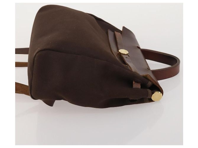 Hermès HERMES Herbag Ad Backpack Canvas 2way Brown Gold Tone Auth 202155 Marrom - vista 4