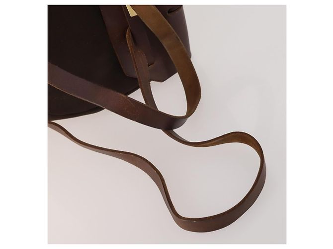 Hermès HERMES Herbag Ad Backpack Canvas 2way Brown Gold Tone Auth 202155 Marrom - vista 9