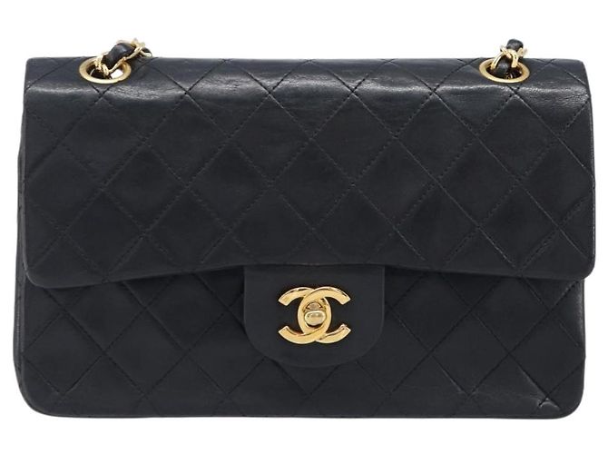Borsa a tracolla CHANEL Chain Matelasse 23 in pelle d'agnello nera e oro CC Auth 200454SAM Nero D'oro - vista 2