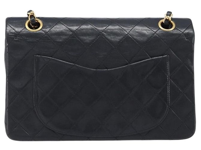 Borsa a tracolla CHANEL Chain Matelasse 23 in pelle d'agnello nera e oro CC Auth 200454SAM Nero D'oro - vista 3