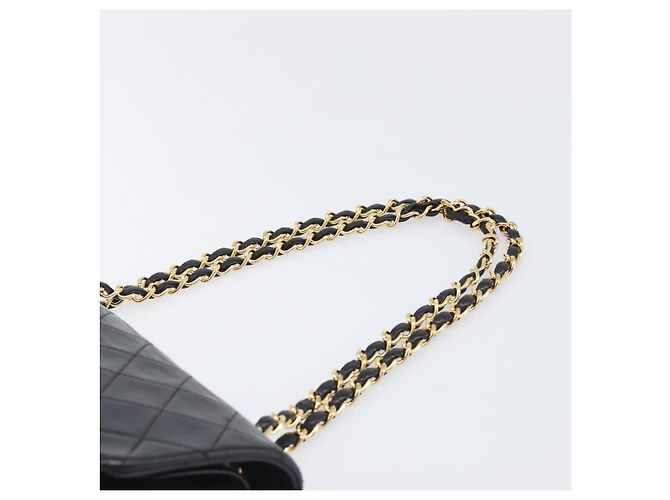 Borsa a tracolla CHANEL Chain Matelasse 23 in pelle d'agnello nera e oro CC Auth 200454SAM Nero D'oro - vista 8