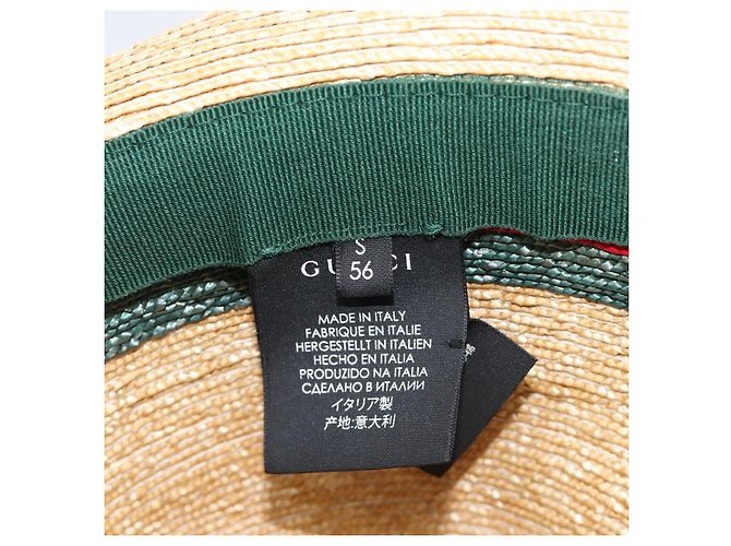 GUCCI Web Sherry Line Hut Straw Beige Auth BA15635V - Ansicht 11