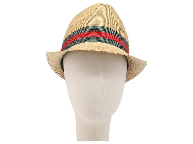 GUCCI Web Sherry Line Hut Straw Beige Auth BA15635V - Ansicht 2