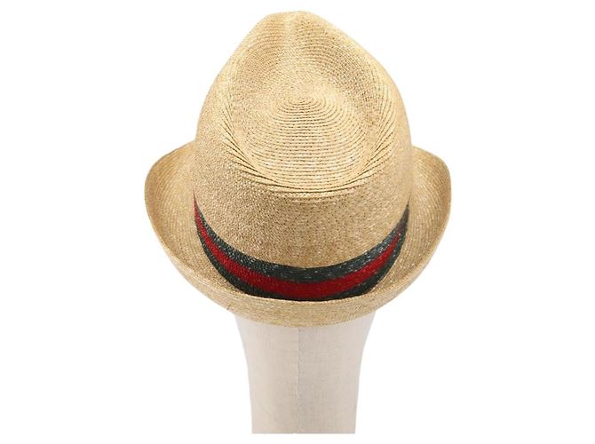 GUCCI Web Sherry Line Hut Straw Beige Auth BA15635V - Ansicht 3