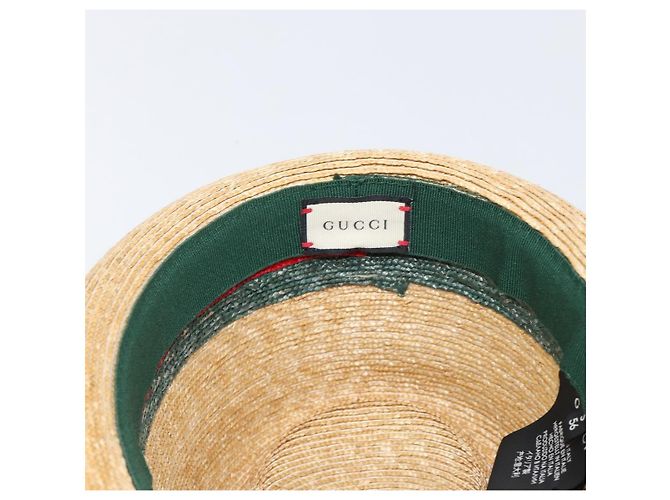GUCCI Web Sherry Line Hut Straw Beige Auth BA15635V - Ansicht 8