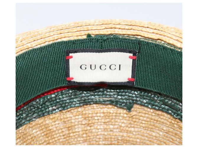 GUCCI Web Sherry Line Hut Straw Beige Auth BA15635V - Ansicht 9
