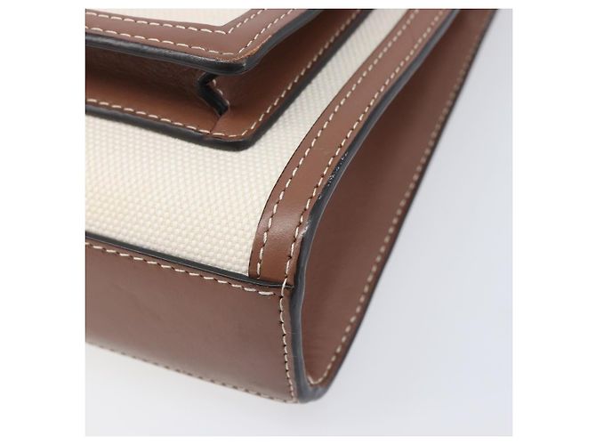 Borsa a mano BURBERRY Canvas Beige Gold Tone Auth 202843 - vista 13
