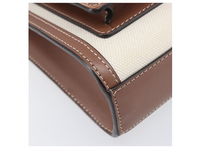 Borsa a mano BURBERRY Canvas Beige Gold Tone Auth 202843 - vista 14