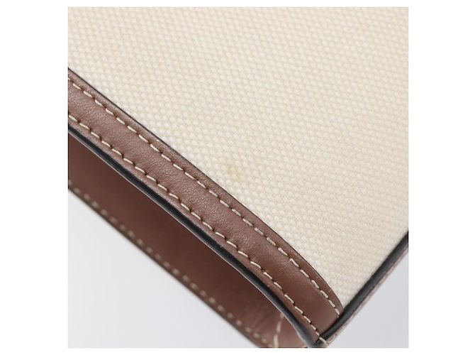 Borsa a mano BURBERRY Canvas Beige Gold Tone Auth 202843 - vista 17
