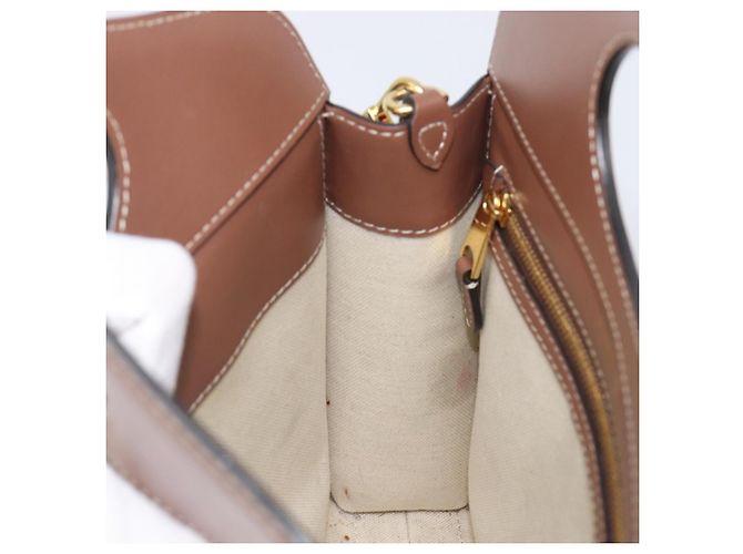 Borsa a mano BURBERRY Canvas Beige Gold Tone Auth 202843 - vista 23