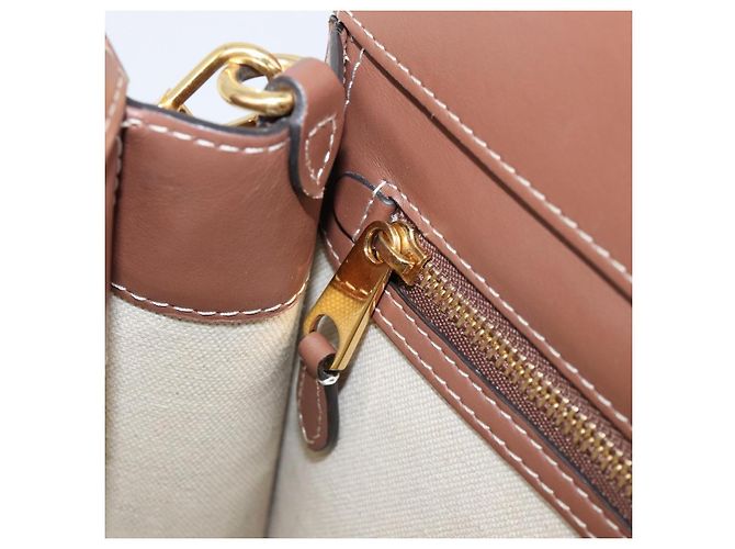 Borsa a mano BURBERRY Canvas Beige Gold Tone Auth 202843 - vista 24