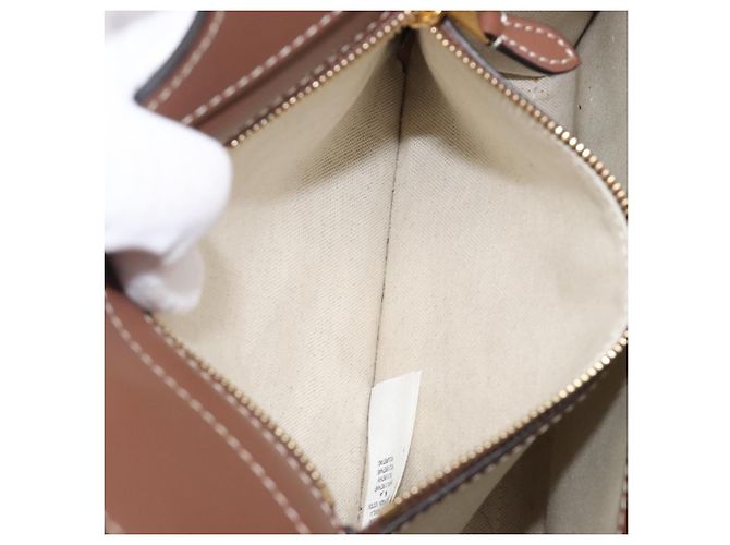 Borsa a mano BURBERRY Canvas Beige Gold Tone Auth 202843 - vista 25