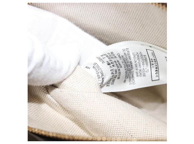 Borsa a mano BURBERRY Canvas Beige Gold Tone Auth 202843 - vista 27