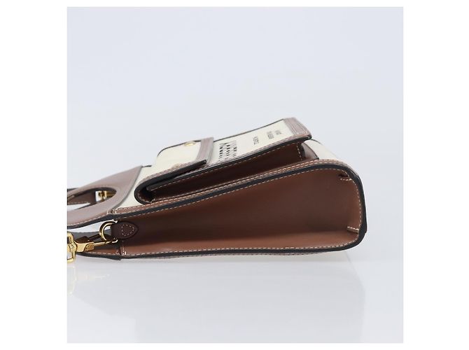 Borsa a mano BURBERRY Canvas Beige Gold Tone Auth 202843 - vista 5