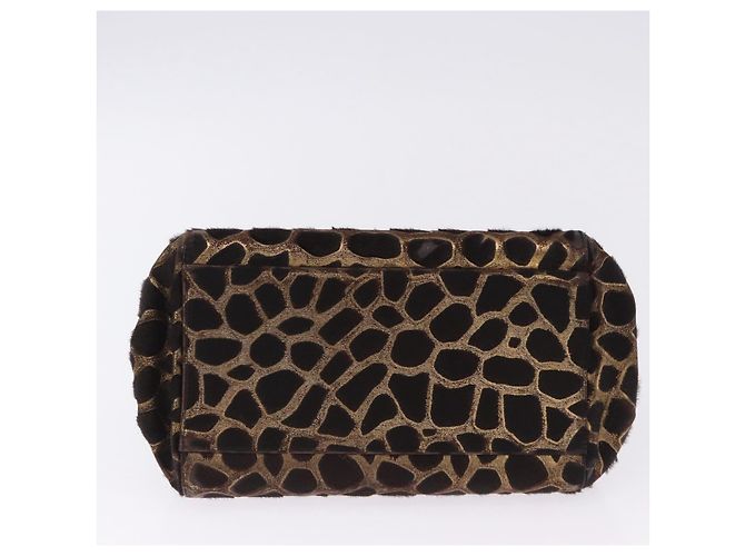 Borsa a tracolla con catena CHANEL 2.55 pelle Harako Brown Gold CC Auth 202903SAV Marrone D'oro - vista 9