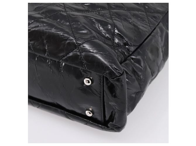 Borsa a mano CHANEL Matelasse in pelle di vitello 2way Nero Argento CC Auth 203070M - vista 14