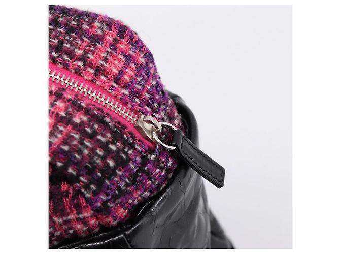 Borsa a mano CHANEL Matelasse in pelle di vitello 2way Nero Argento CC Auth 203070M - vista 16