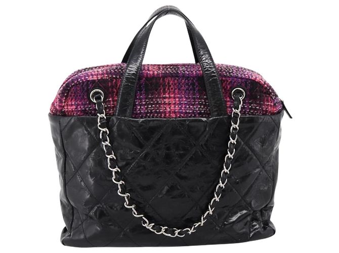 Borsa a mano CHANEL Matelasse in pelle di vitello 2way Nero Argento CC Auth 203070M - vista 3