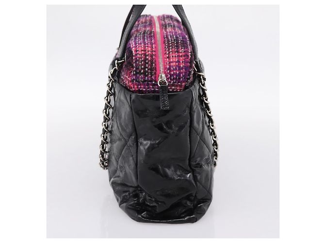 Borsa a mano CHANEL Matelasse in pelle di vitello 2way Nero Argento CC Auth 203070M - vista 4