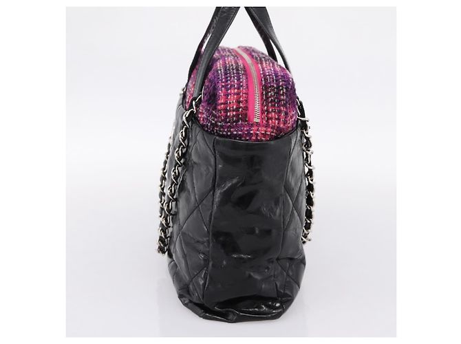 Borsa a mano CHANEL Matelasse in pelle di vitello 2way Nero Argento CC Auth 203070M - vista 5