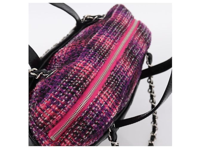 Borsa a mano CHANEL Matelasse in pelle di vitello 2way Nero Argento CC Auth 203070M - vista 6