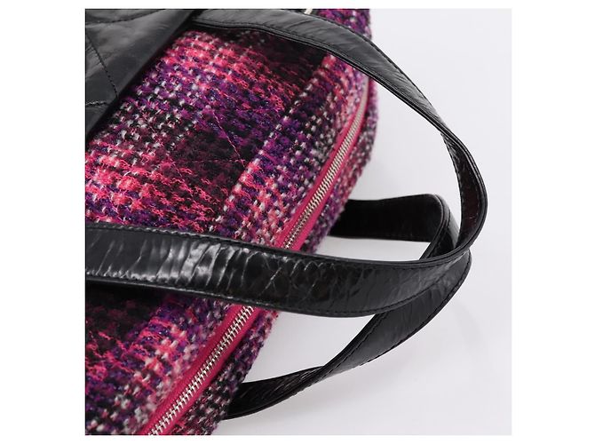 Borsa a mano CHANEL Matelasse in pelle di vitello 2way Nero Argento CC Auth 203070M - vista 7