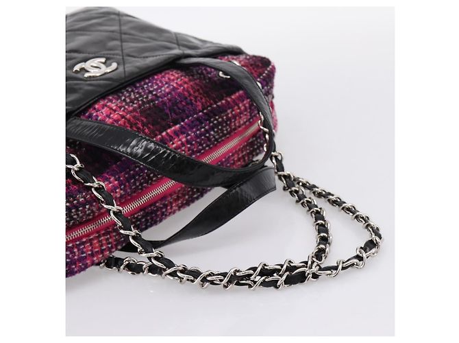 Borsa a mano CHANEL Matelasse in pelle di vitello 2way Nero Argento CC Auth 203070M - vista 9