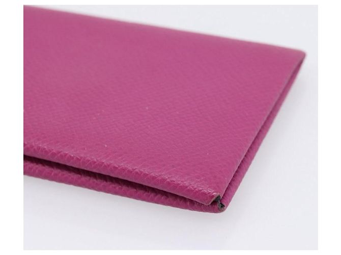 Hermès Portamonete HERMES Calvi in pelle viola argento Auth 203089A Porpora - vista 10