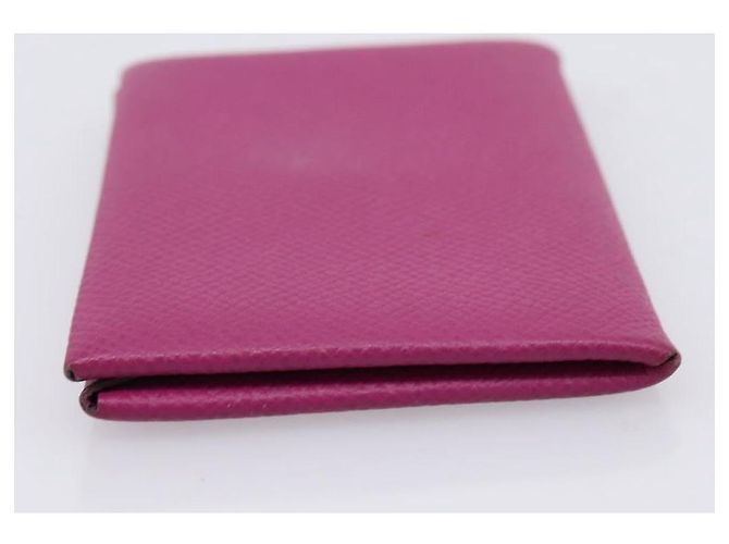 Hermès Portamonete HERMES Calvi in pelle viola argento Auth 203089A Porpora - vista 5