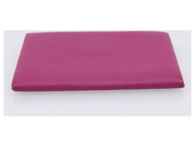 Hermès Portamonete HERMES Calvi in pelle viola argento Auth 203089A Porpora - vista 6