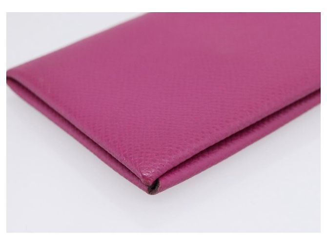 Hermès Portamonete HERMES Calvi in pelle viola argento Auth 203089A Porpora - vista 9