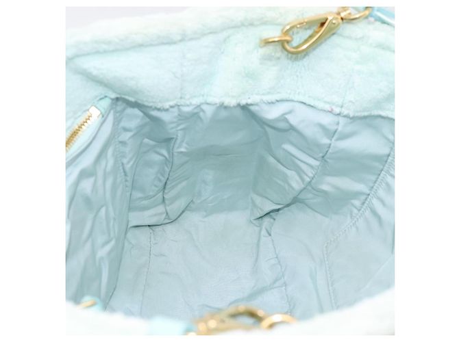 Borsa a mano Miu Miu Pile 2way Light Blue Gold Tone Auth ka6060A Blu chiaro - vista 18