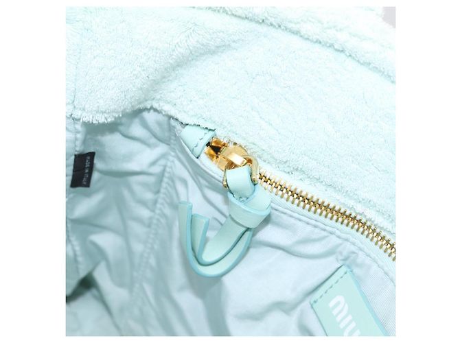 Borsa a mano Miu Miu Pile 2way Light Blue Gold Tone Auth ka6060A Blu chiaro - vista 20