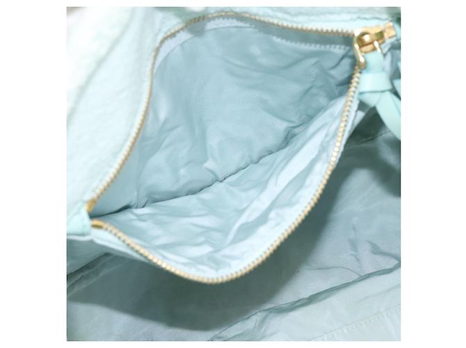 Borsa a mano Miu Miu Pile 2way Light Blue Gold Tone Auth ka6060A Blu chiaro - vista 21